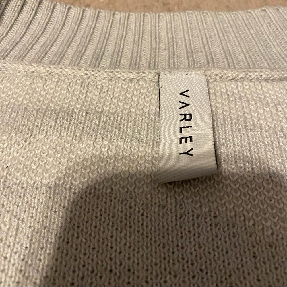 Anthropologie Varley Calvert Striped Oversized V-Neck Sweater Gray Zebra Size M - Picture 7 of 11